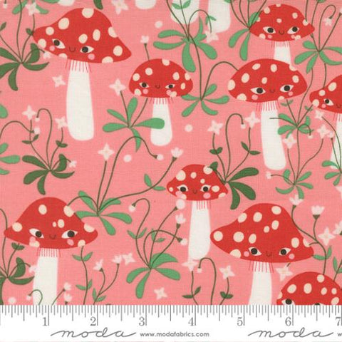 Funny Valentine Mushrooms in Ballerina By Lizzy House, 37141 19 Moda Fabric
