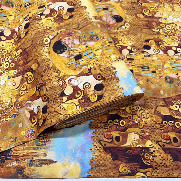 Gustav Klimt Digital Print Cotton Canvas Panel 23362, Stenzo Textiles Imported from the Netherlands