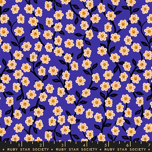 Hello Alice Chatty Garden Florals in Blacklight by Ruby Star Society, Alice In Wonderland  RS2128 14