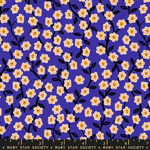 Hello Alice Chatty Garden Florals in Blacklight by Ruby Star Society, Alice In Wonderland  RS2128 14