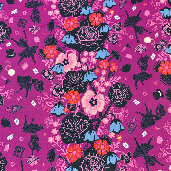 Hello Alice Rabbit Hole in Berry by Ruby Star Society, Alice In Wonderland RS2121 12