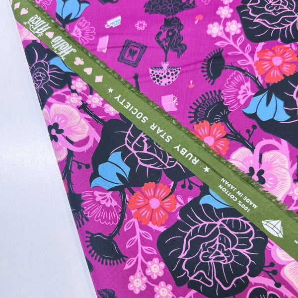 Hello Alice Rabbit Hole in Berry by Ruby Star Society, Alice In Wonderland RS2121 12