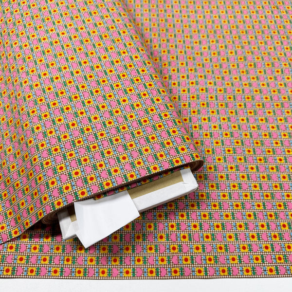 Honey Tune by Koko Seki Cotton Fabric, Heart Flower in Brown