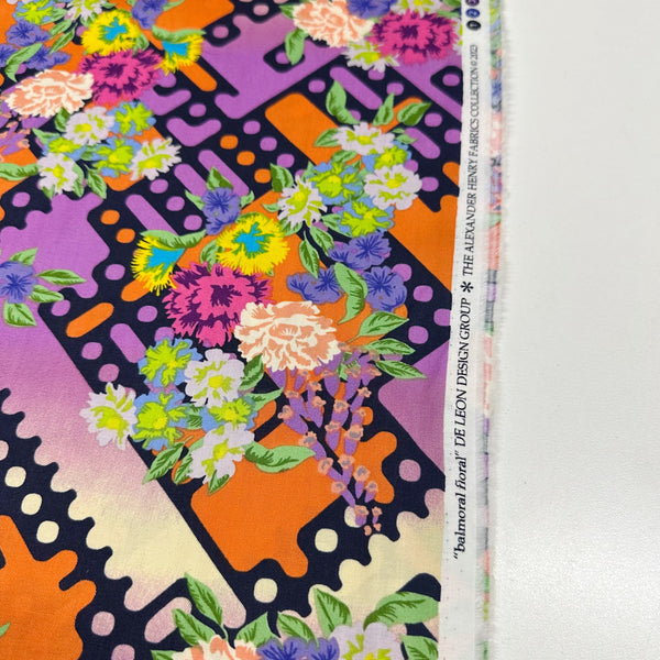 Alexander Henry Balmoral Floral Cotton Fabric in Monarch Brt.