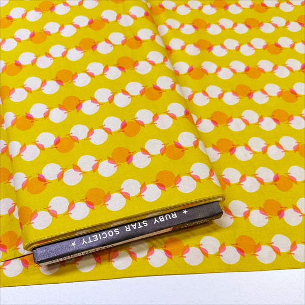 Juicy in Golden Hour by Ruby Star Society, Retro Stacked Fruit Peaches Fabric RS0090 14