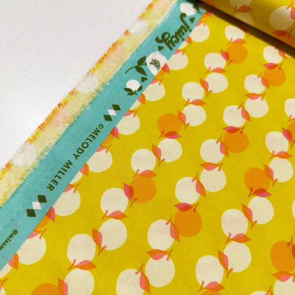 Juicy in Golden Hour by Ruby Star Society, Retro Stacked Fruit Peaches Fabric RS0090 14