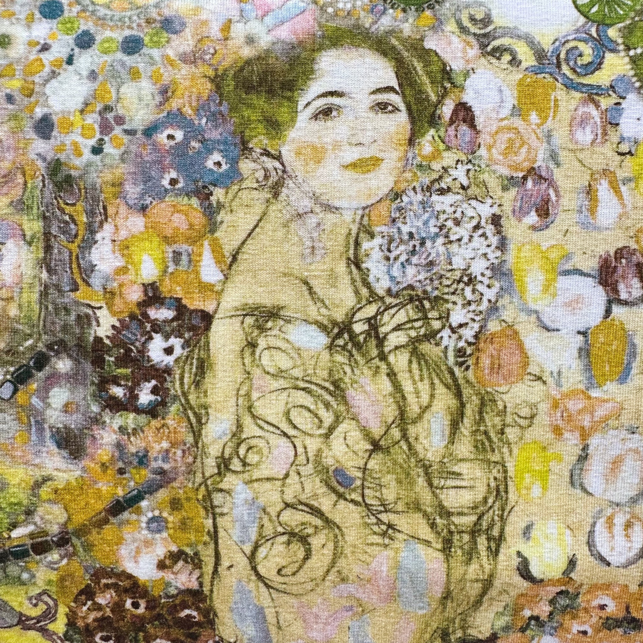 Klimt's World Cotton Jersey 4 Way Stretch Knit Fabric, Imported from the Netherlands 25023-10 Gustav Klimt