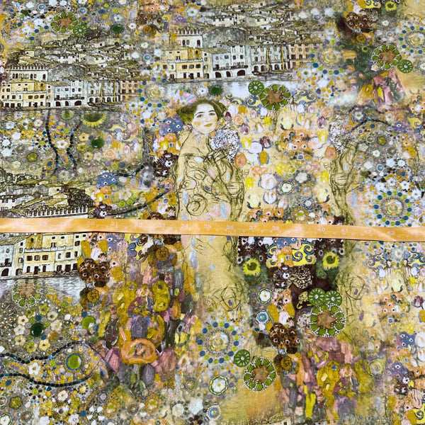 Klimt's World Cotton Jersey 4 Way Stretch Knit Fabric, Imported from the Netherlands 25023-10 Gustav Klimt