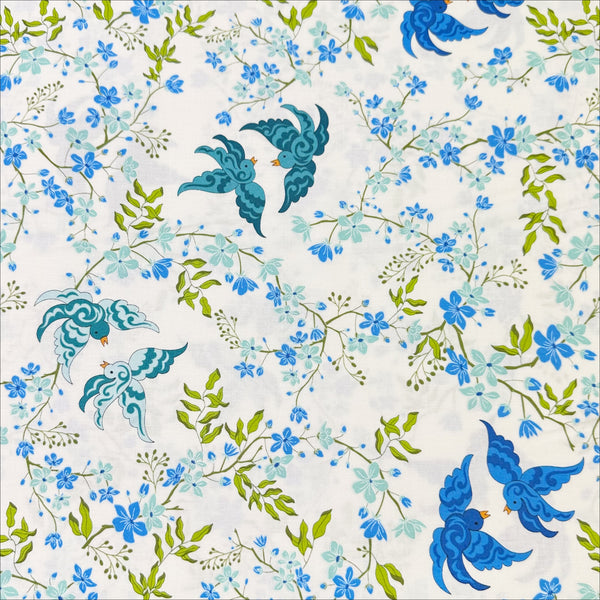 Legendary Love in Porcelain Navy by Sariditty, 45051 22 Moda Fabrics