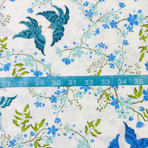 Legendary Love in Porcelain Navy by Sariditty, 45051 22 Moda Fabrics