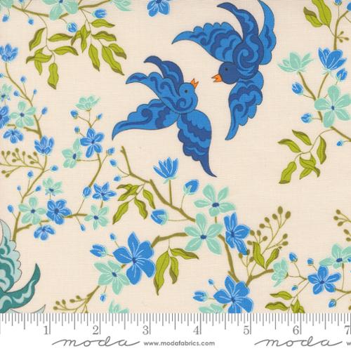 Legendary Love in Porcelain Navy by Sariditty, 45051 22 Moda Fabrics