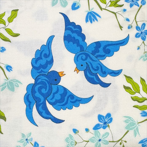 Legendary Love in Porcelain Navy by Sariditty, 45051 22 Moda Fabrics