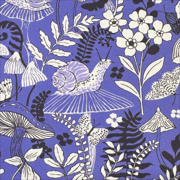 Maeve Mushroom Moths in Periwinkle by Crystal Manning, 11933 13 Moda Fabrics