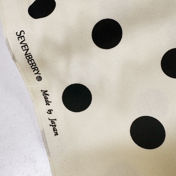 Medium Black Polka Dots on Ivory Cotton Twill fabric, Sevenberry - Imported from Japan