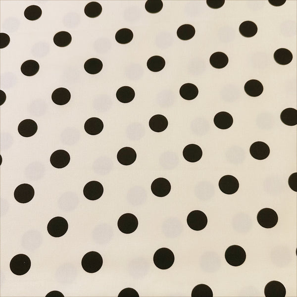 Medium Black Polka Dots on Ivory Cotton Twill fabric, Sevenberry - Imported from Japan