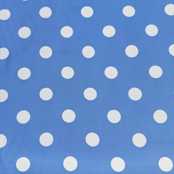 Medium polka dot blue cotton twill fabric by Sevenberry