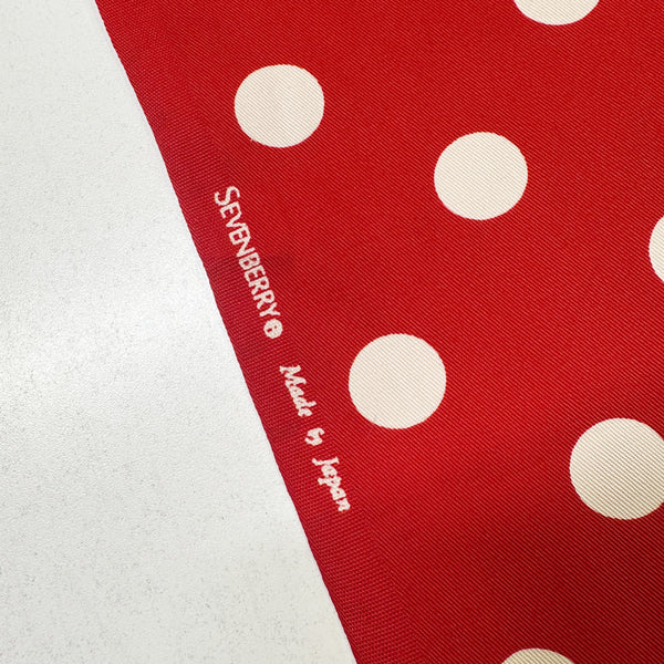 Medium Polka Dots on Red Cotton Twill fabric, Sevenberry - Imported from Japan