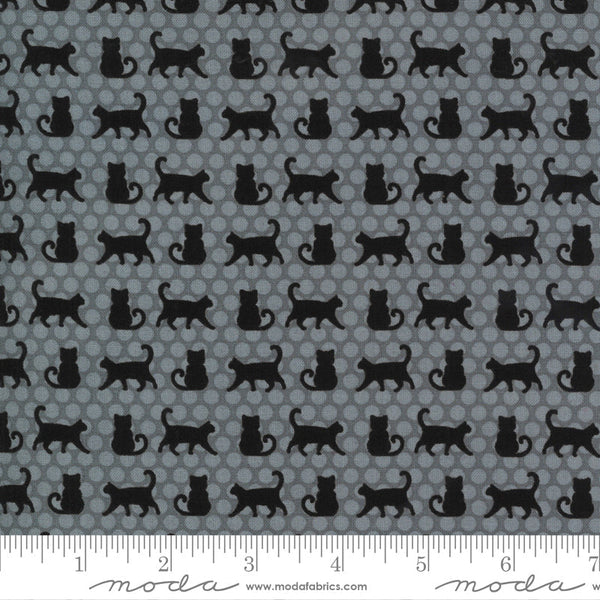 Midnight Magic 2 Polka Dot Cats in Mist, April Rosenthal Prairie Grass for Moda Fabrics 24102 16