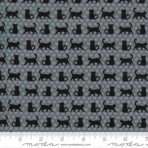 Midnight Magic 2 Polka Dot Cats in Mist, April Rosenthal Prairie Grass for Moda Fabrics 24102 16