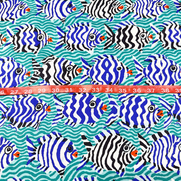 Minnows -Aqua Brandon Mably for Kaffe Fassett Cotton Fabric, Free Spirit Fabrics PWBM100.AQUA