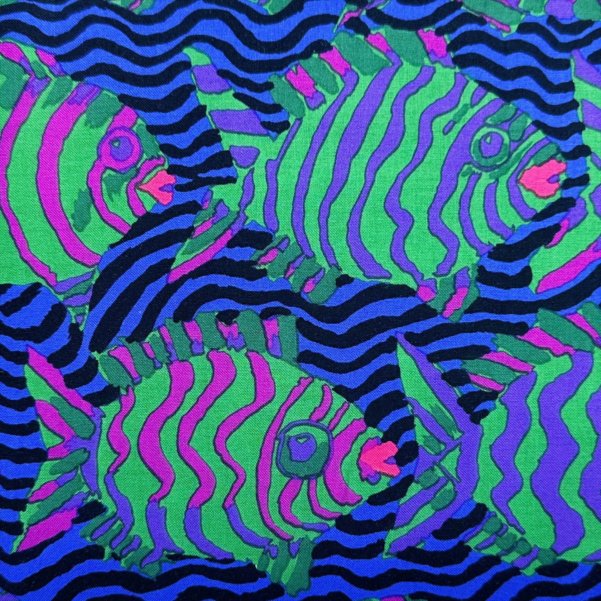 Minnows -Blue Brandon Mably for Kaffe Fassett Cotton Fabric, Free Spirit Fabrics SKU: PWBM100.BLUE