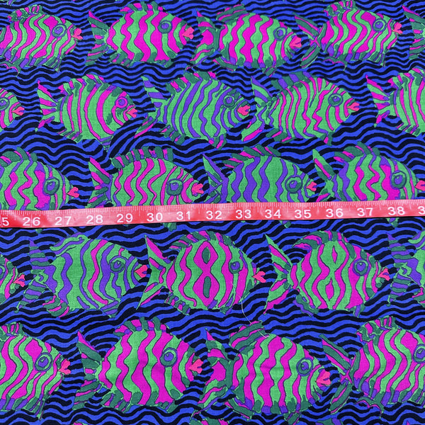 Minnows -Blue Brandon Mably for Kaffe Fassett Cotton Fabric, Free Spirit Fabrics SKU: PWBM100.BLUE