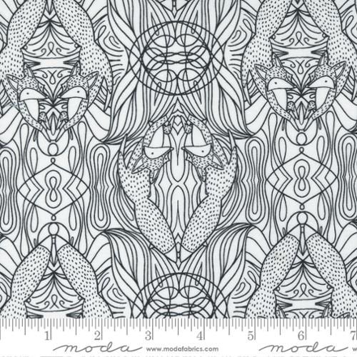 Nocturnal by Gingiber Cotton Fabric, Foxes in Moon 48335 11 Moda Fabrics