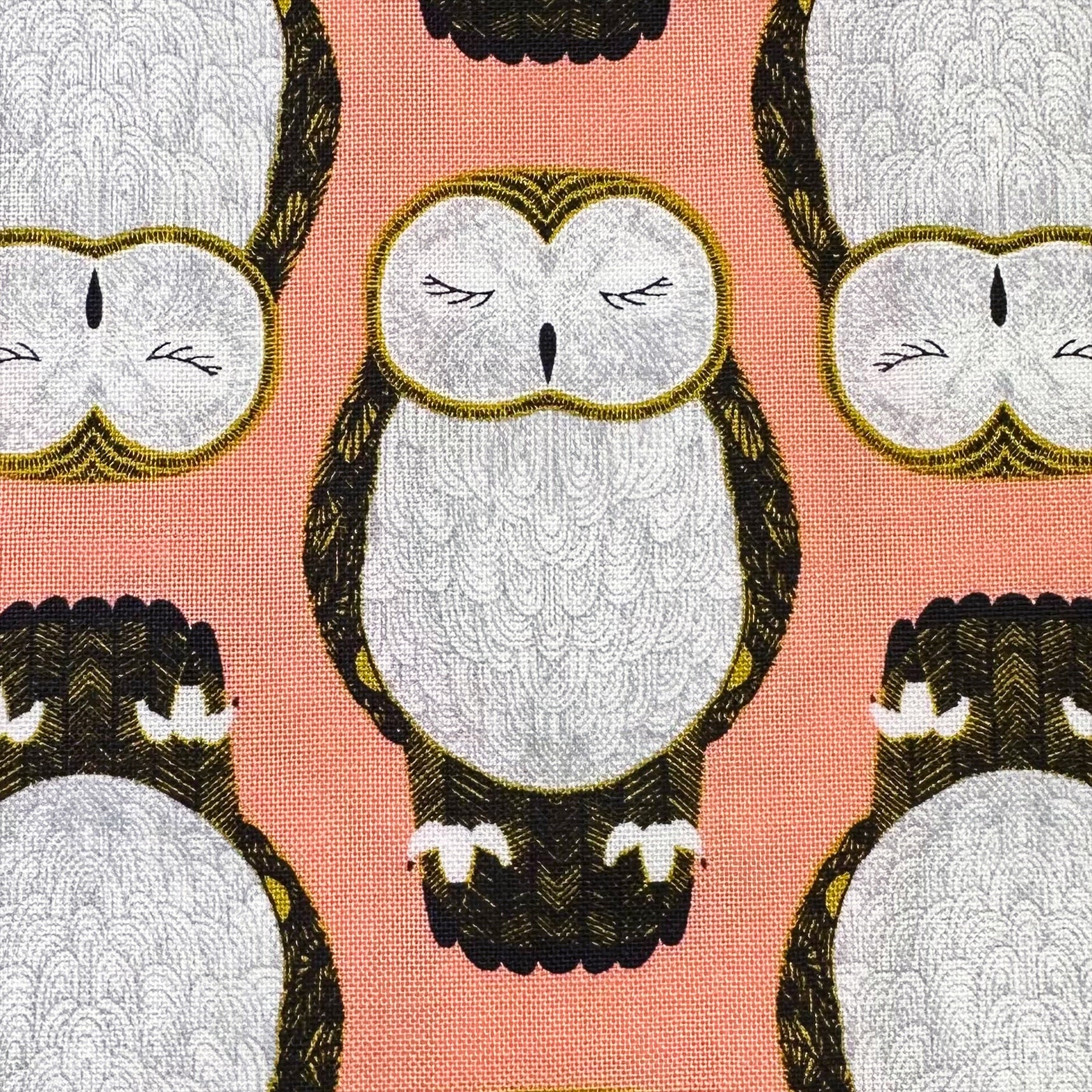 Nocturnal by Gingiber Cotton Fabric, Owls in Primrose 48332 13 Moda Fabrics