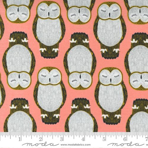 Nocturnal by Gingiber Cotton Fabric, Owls in Primrose 48332 13 Moda Fabrics