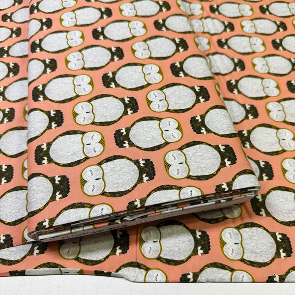 Nocturnal by Gingiber Cotton Fabric, Owls in Primrose 48332 13 Moda Fabrics