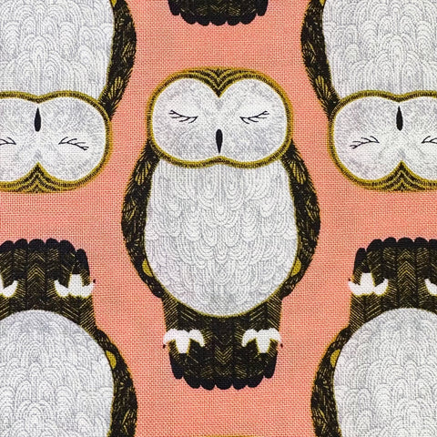 Nocturnal by Gingiber Cotton Fabric, Owls in Primrose 48332 13 Moda Fabrics