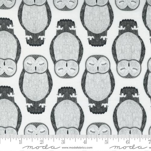 Nocturnal by Gingiber, Owls in Moon Cotton Fabric 48332 11 Moda Fabrics