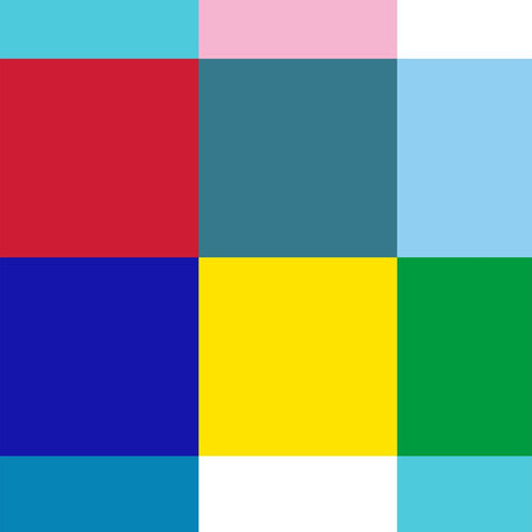 PREORDER Color Palette Squares by UN/NO Cotton Fabric, NN2329H A Comso Textile Japan