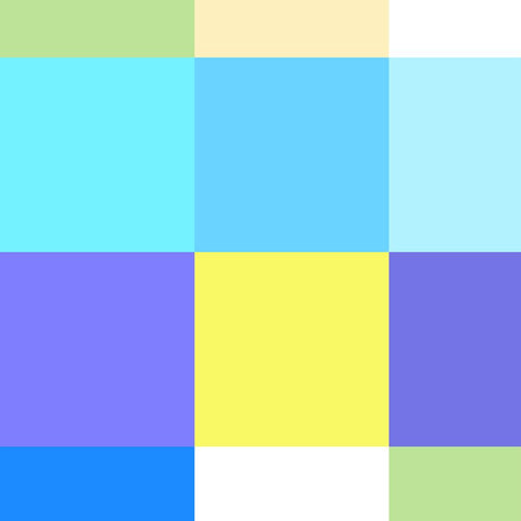 PREORDER Color Palette Squares by UN/NO Cotton Fabric, NN2329H C Comso Textile Japan