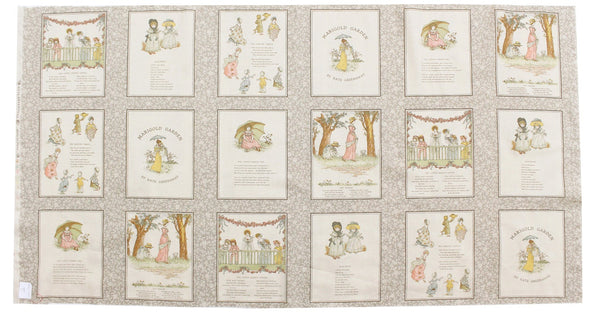 
PREORDER Story Panel - Taupe Cotton Fabric, Kate Greenaway - Imported from Japan
