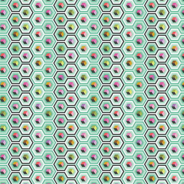 	Hex Box in Sweet Mint by Tula Pink, Prince Charming Déjà Vu collection