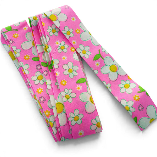 3 Yard Pack of Fleur Bias Tape in Pretty Pink by Antique Fabric Pinks, Imported from Japan