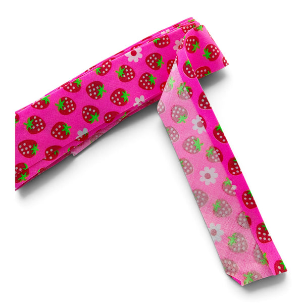 3 Yard Pack of Strawberry Bias Tape in Pretty Pink by Antique Fabric Pinks, Imported from Japan