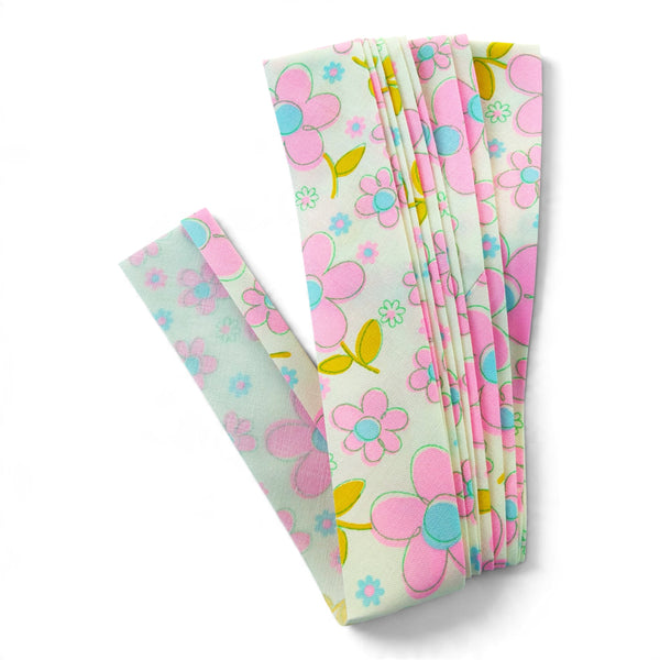 3 Yard Pack of Fleur Bias Tape in Baby Pink by Antique Fabric Pinks, Imported from Japan