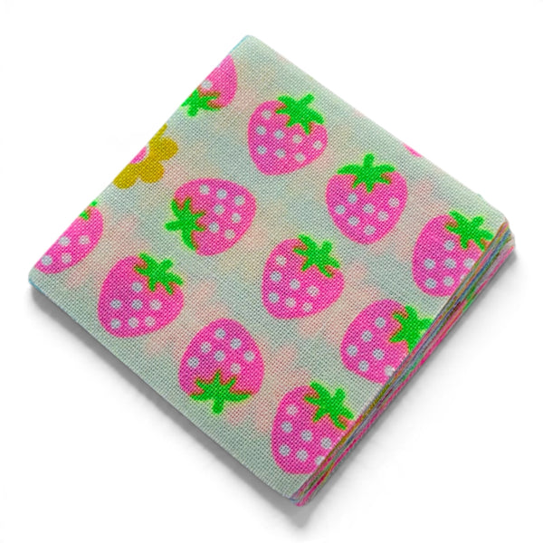 25 Pc Neon 1-5/8" Mini Charm Pack by Antique Fabric Pinks, Imported from Japan