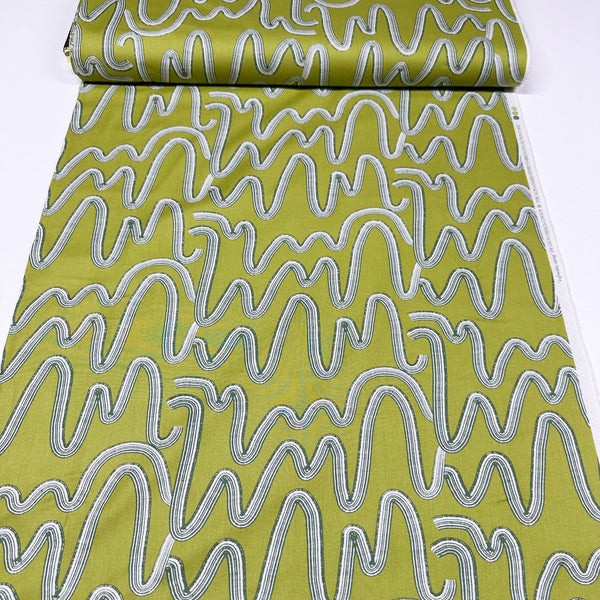 A Ghastlie String Green 9066D Cotton Fabric by Alexander Henry