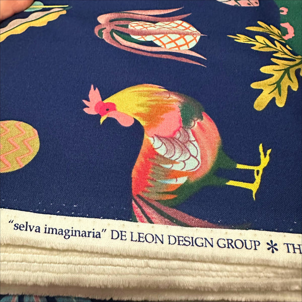 Selva Imaginaria Cotton Fabric by Alexander Henry, Navy, By the Yard 9052B