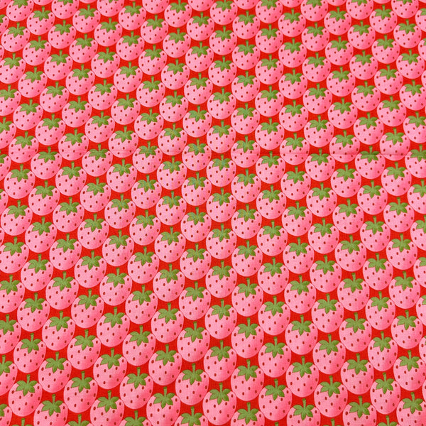 Strawberry Party by Sevenberry Cotton Fabric, Imported from Japan, Red
