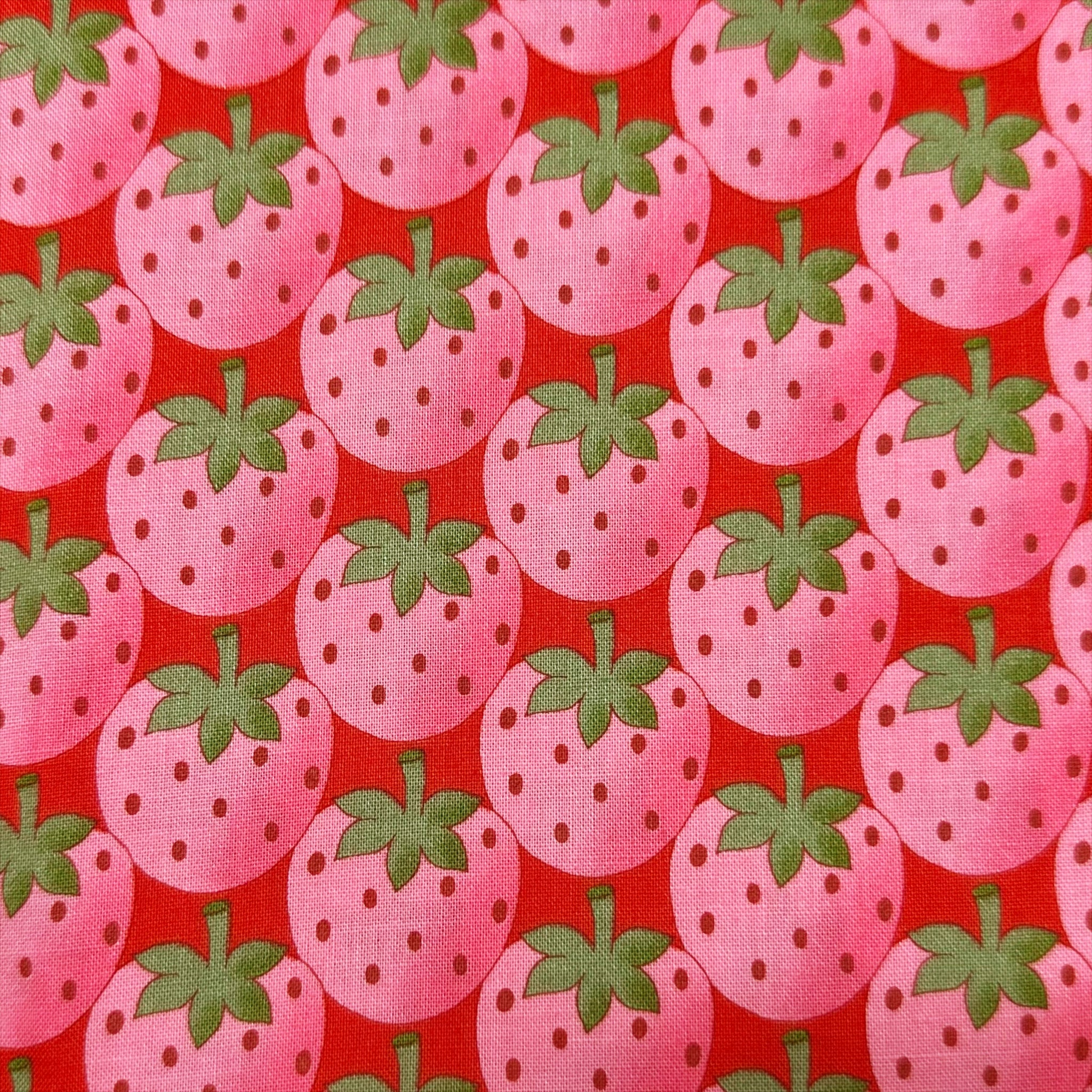 Strawberry Party by Sevenberry Cotton Fabric, Imported from Japan, Red