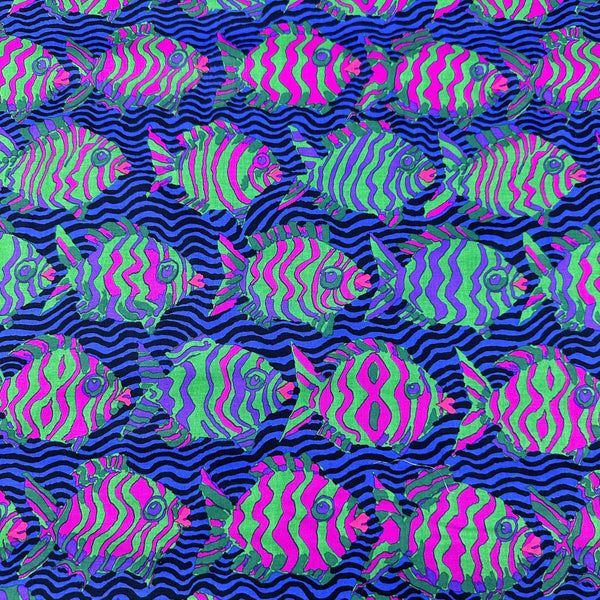 Minnows -Blue Brandon Mably for Kaffe Fassett Cotton Fabric, Free Spirit Fabrics SKU: PWBM100.BLUE