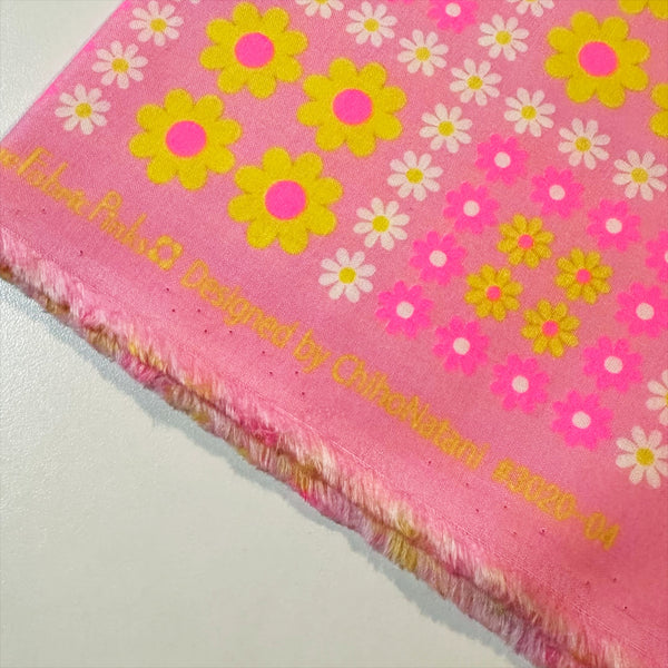 Charmy Remix Cotton Fabric in Light Pink Neon by Antique Fabric Pinks – Imported from Japan