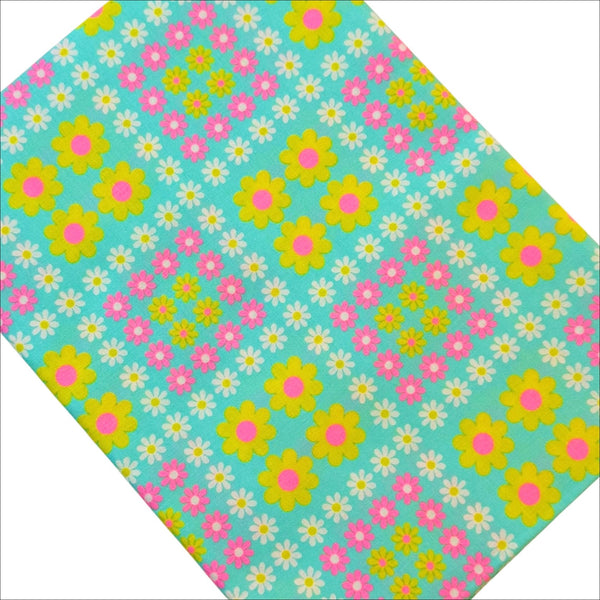 Charmy Remix Cotton Fabric in Light Blue Neon by Antique Fabric Pinks – Imported from Japan