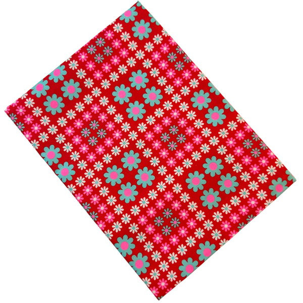 Charmy Remix Cotton Fabric in Red Neon by Antique Fabric Pinks – Imported from Japan