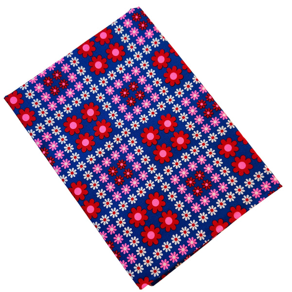 Charmy Remix Cotton Fabric in Navy Neon by Antique Fabric Pinks – Imported from Japan