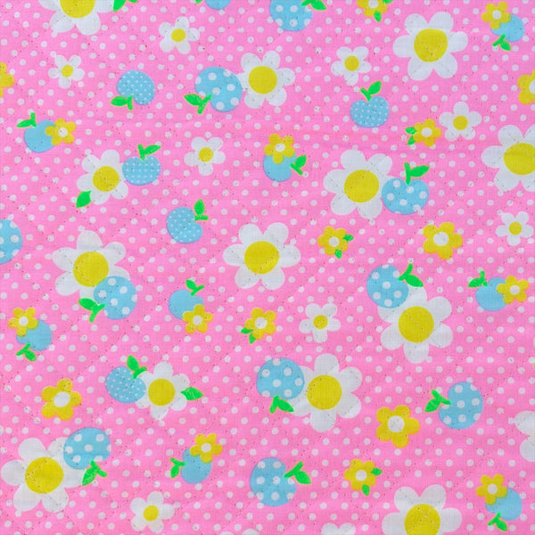 Apple Flower Remix Quilted Fabric in Pink by Antique Fabric Pinks – Imported from Japan